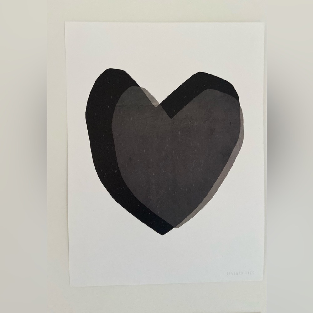 Art print wall art poster “black heart” by Seventy Tree - nursery/baby/kids room